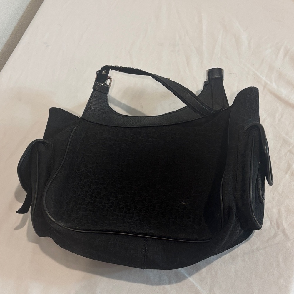 Dior *-* Black Shoulder Bag purse  with Silver Accents - Picture 3 of 8